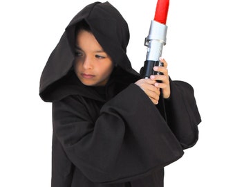 Black Sith Lord Jedi Wizard Costume Cloak Boys Child SMALL MEDIUM LARGE
