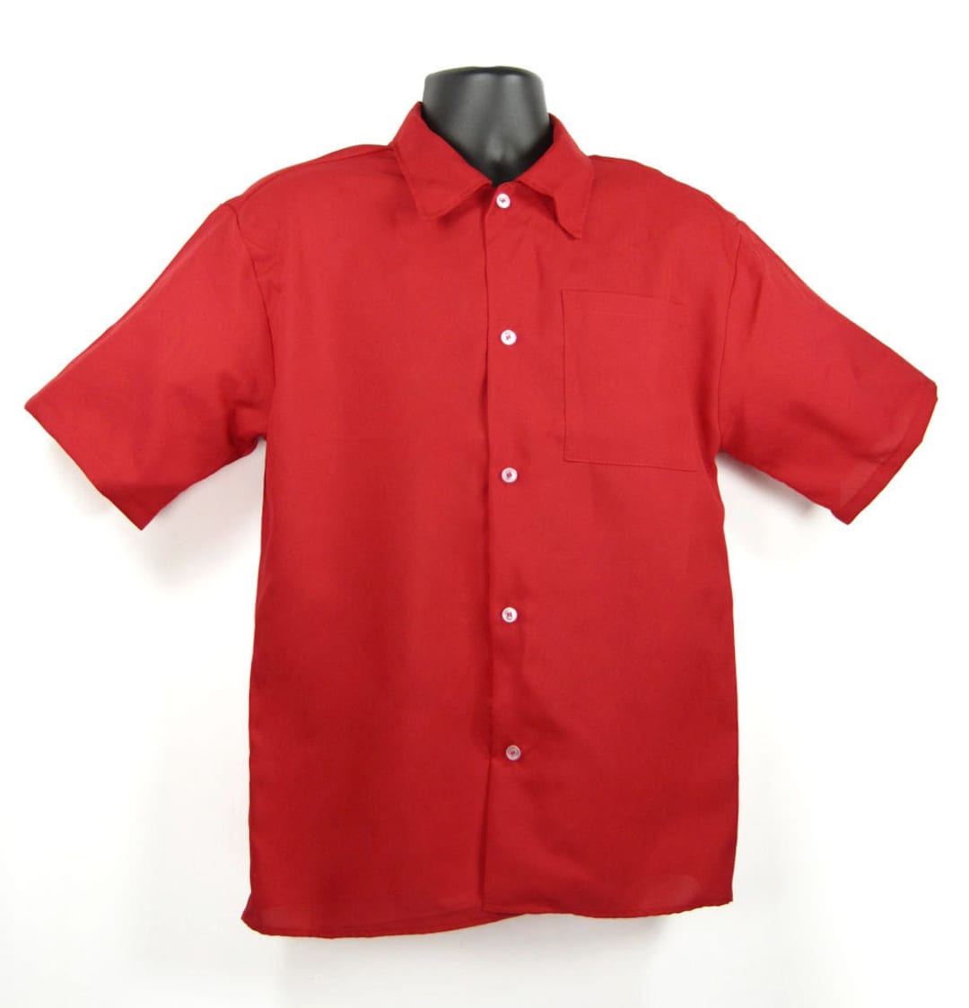 Men's Short Sleeve Red Hawaiian Style Shirt Etsy