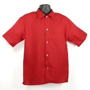 Men&#39;s Short Sleeve Red Hawaiian Style Shirt