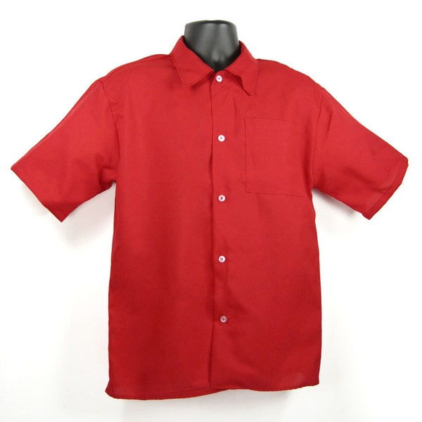 Men's Short Sleeve Red Hawaiian Style Shirt