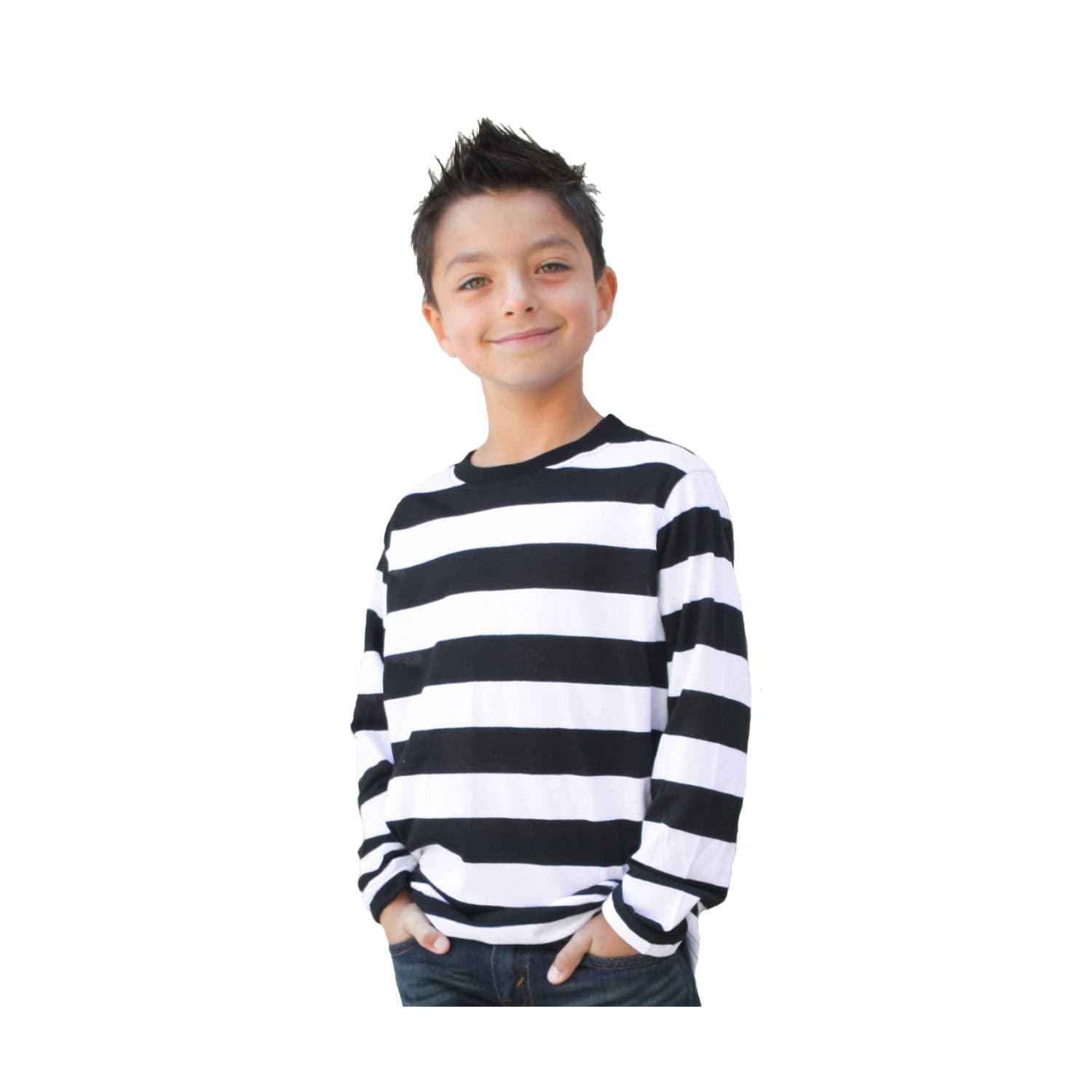 Camiseta de manga larga con rayas blancas y negras, camiseta de bebé,  camiseta para niños pequeños, camiseta de bebé, moda infantil de ,  disfraz de Halloween, Jailbird -  México