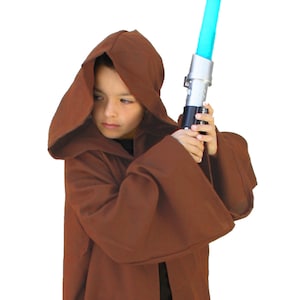 Brown Jedi Costume Cloak Robe Boys Child Small Medium Large