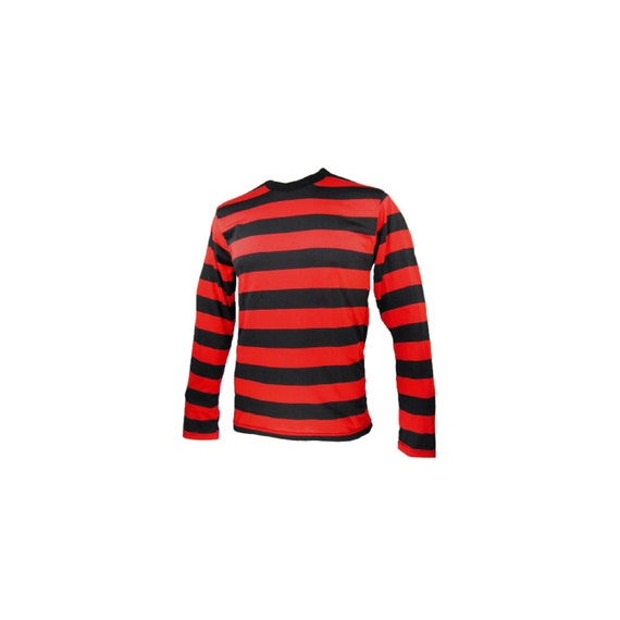 red and black striped shirt mens