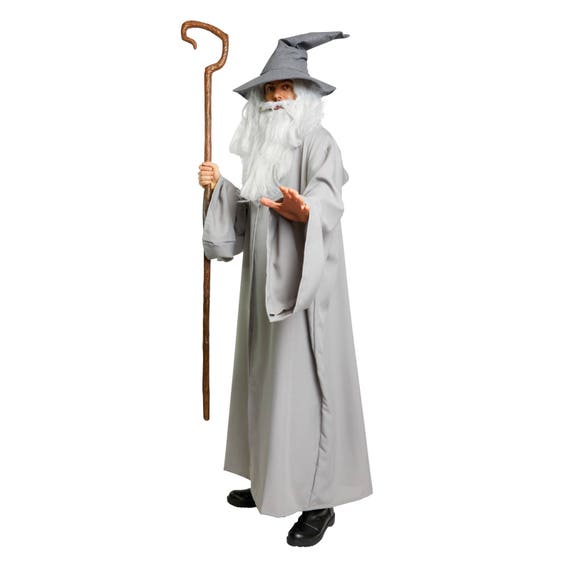 BAEHEU Disfraz de Gandalf para hombre, capa blanca, mago, Gandalf