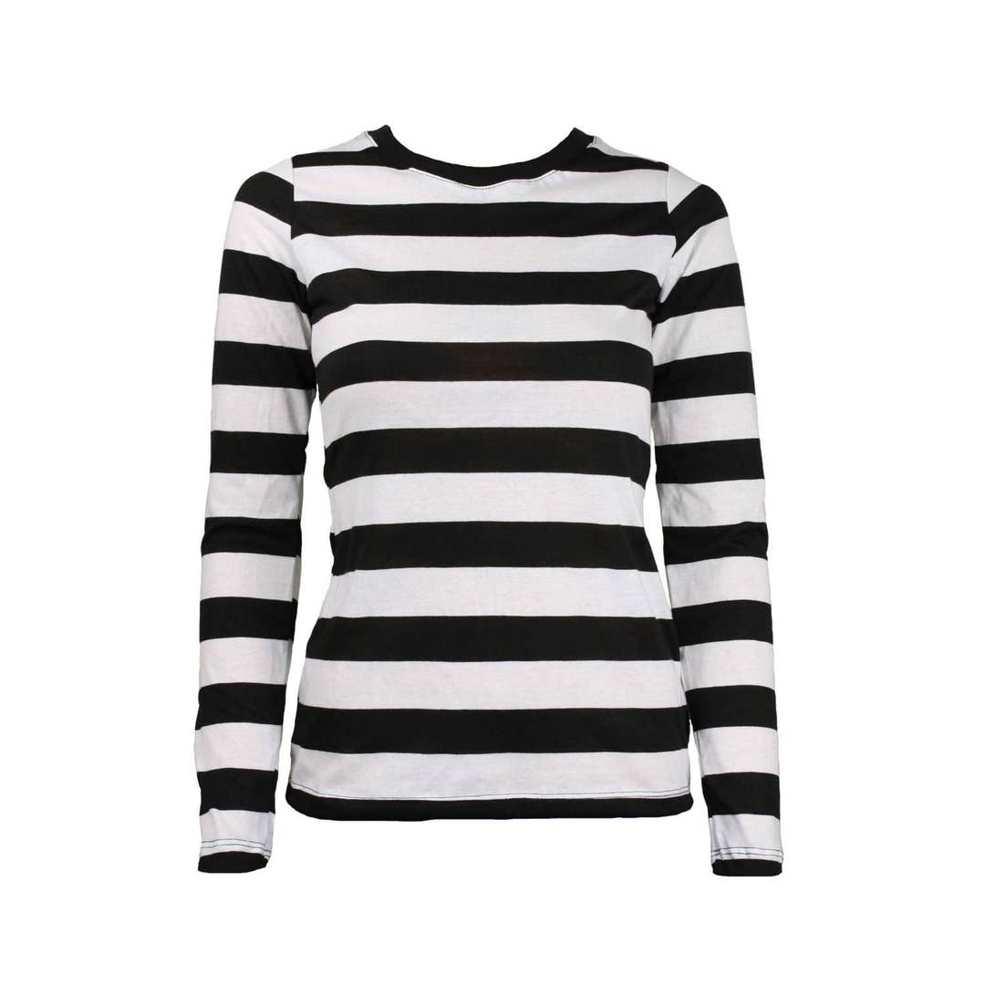 Women s Long Sleeve Black White Striped Shirt Etsy Women s Long Sleeve Black White Striped Shirt Etsy