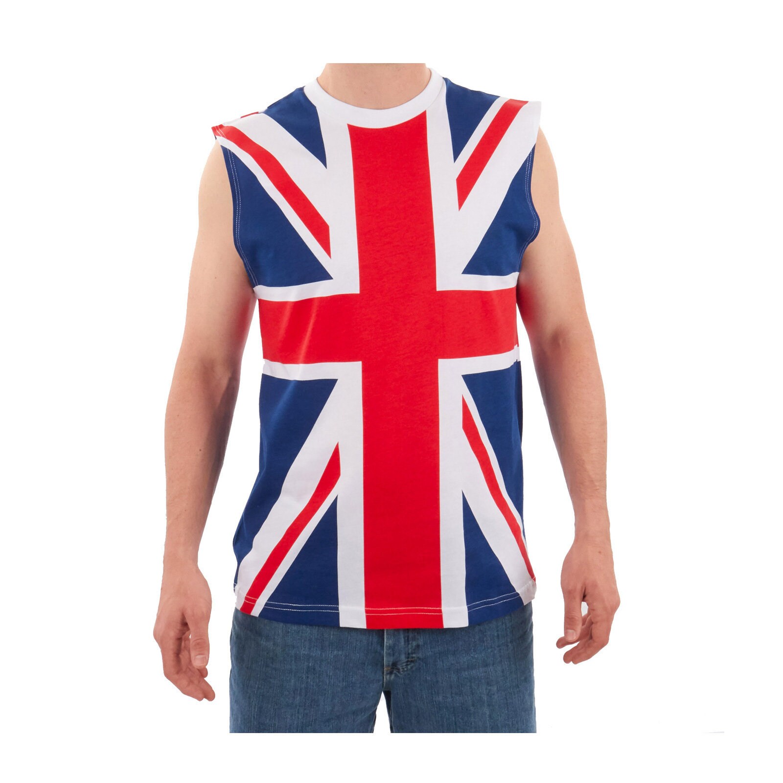 Halloween Union Jack British Flag Superhero Costume All Over Mens Tank Top Multi 2xl