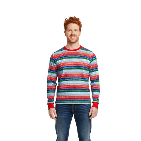 Men's Long Sleeve Good Buddy Doll Horror Striped Shirt - Etsy