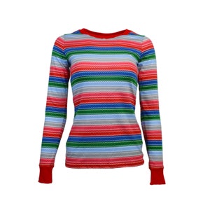 Women's Long Sleeve Rainbow Stripe Good Buddy Horror Shirt