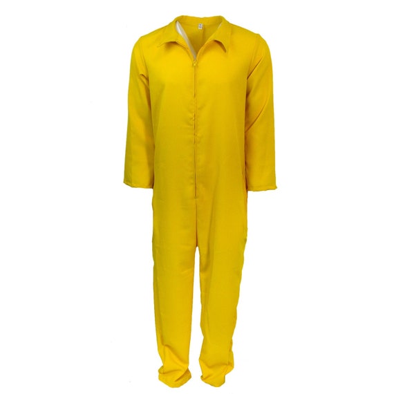 Men's Zip-up Mechanic Jumpsuit Coveralls Costume With Pockets, Yellow -   Canada