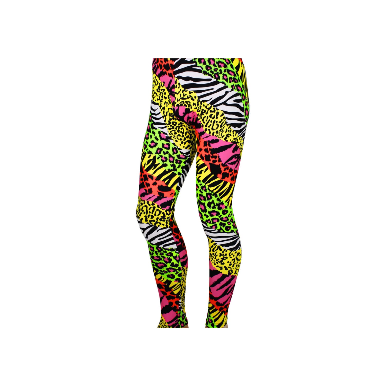 SkirtStar Men s Neon Spandex Animal Print Stretch Pants Leggings