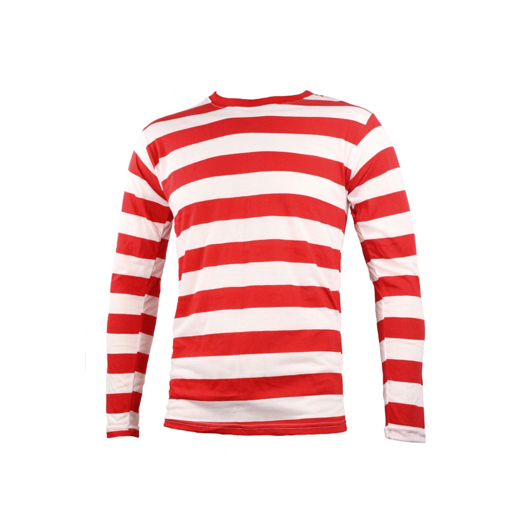 Men's Long Sleeve Red & White Striped Shirt - Etsy