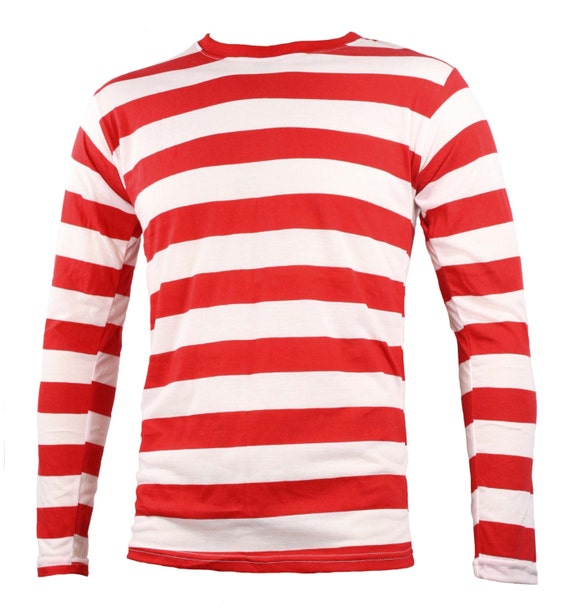 Men\'s Long Sleeve Red & White Striped Shirt - Etsy Norway