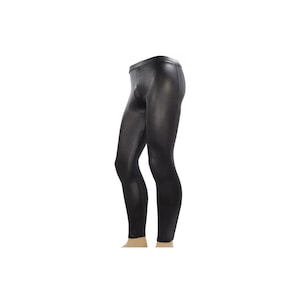 Matte 80&#39;s Heavy Metal GLAM Rock MEN&#39;S Villain Superhero Spandex Stretch Pants BLACK