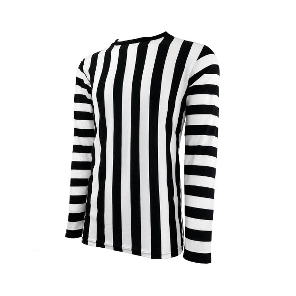 Chaqueta de manga larga para hombre Beetlejuice camisa a rayas verticales en blanco y negro