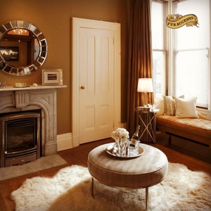 Faux Fur Sheepskin Area Rug - Multi Pelt Design - Beige - Shaggy - Shag - Designer Fur Rugs  Fur Accents USA