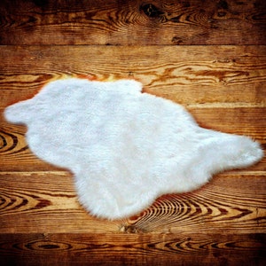 Bear Skin  Accent Rug - Chubby Bear Pelt Design - Shaggy Faux Fur  - All New Sizes and Colors