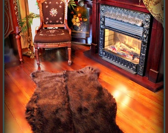 Bear Skin Pelt Rug, Faux Fur Grizzly Bear, Polar Bear, Teddy Bear Area Rug, All New Colors and Sizes