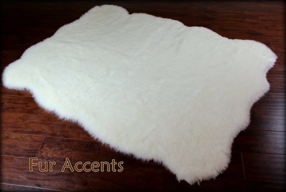 Fur Accents Random Shape Faux Sheepskin Rug – Bear Skin Accent Throw, Black
