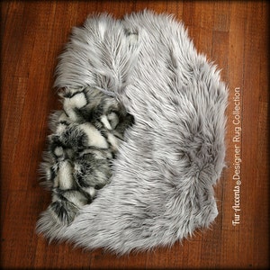 Faux Fur Sheepskin Throw Rug - Shaggy - Soft - Thick - Dog, Cat, Pet Bed - Fur Accents Designer Rugs USA