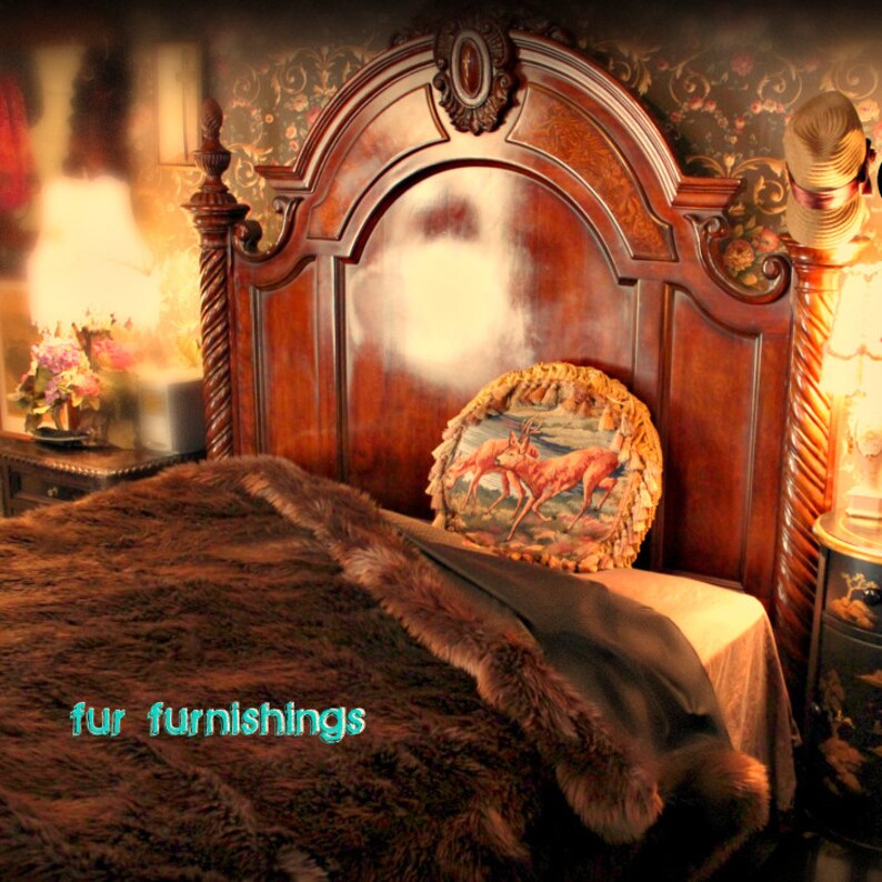Faux Fur Bed Spread Shaggy Bear Skin Bedspread Throw Etsy