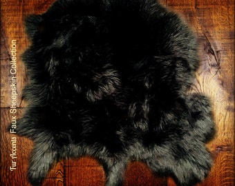 Faux Fur Shag Sheepskin Throw Rug - Shaggy - Soft - Thick - Tibetan Shag Carpet - Fur Accents Designer Rugs USA