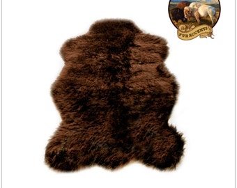 Faux Fur Chubby Bear Accent Rug - Log Cab Decor - 6 Great Colors and Sizes - Designer Shag Rugs  Fur Accents USA