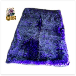 Faux Fur Area Rug - Rectangle - Shaggy Soft Purple with Black Tips - Shag - Designer Fur Rugs  Fur Accents USA