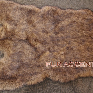 FAUX FUR Wolf Skin Accent Rug , Toss Rug, Area Rug, Pelt Rug 40x60