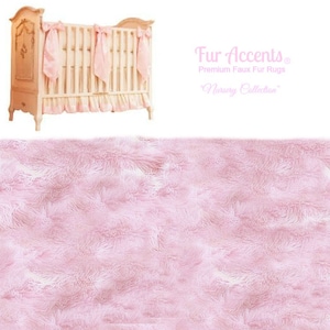 Faux Fur Area Rug - Rectangle - Shaggy Soft Light Pink - Designer Fur Rugs  Fur Accents USA