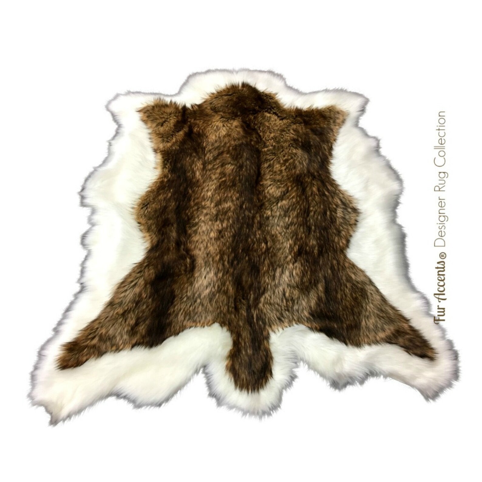 Custom Faux Fur Area Rug Brown and White Pelt Shape Deer | Etsy