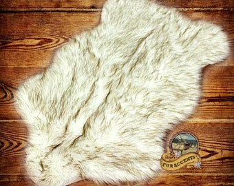 Arctic Brown Bear Accent Rug / Brown Tip or Black Tip Faux Fur / Shaggy Sheepskin Rug / Alaskan Bear / All New Sizes