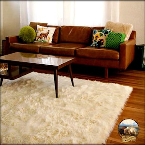 Faux Fur Area Rug - Rectangle - Shaggy Soft Bonded Shag - Designer Fur Rugs  Fur Accents USA