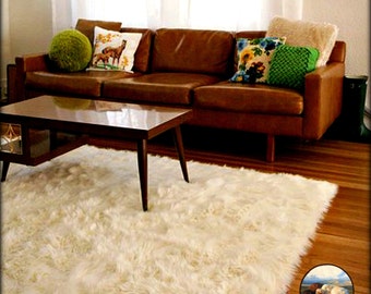 Faux Fur Area Rug - Rectangle - Shaggy Soft Bonded Shag - Designer Fur Rugs  Fur Accents USA