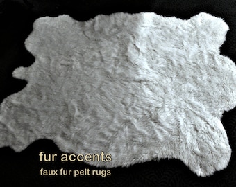 Faux Fur Buffalo Pelt Rug - Plains Buffalo - Sheepskin Rug - Bear Skin Rug - All Sizes and Colors