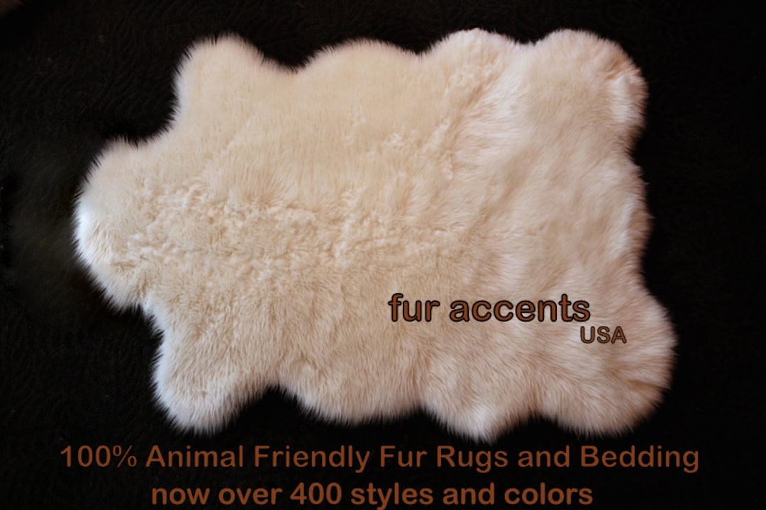 Soft FAUX FUR Fancy Sheepskin Accent Rug Shaggy Sheep Great Etsy