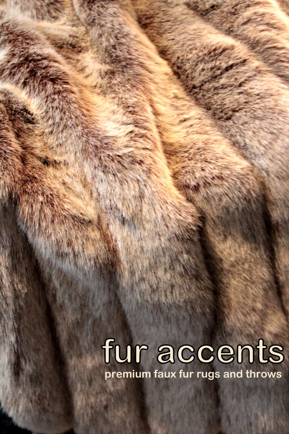 Faux Fur Mink Accent Throw Blanket Rug Ribbed Channel Mink Etsy