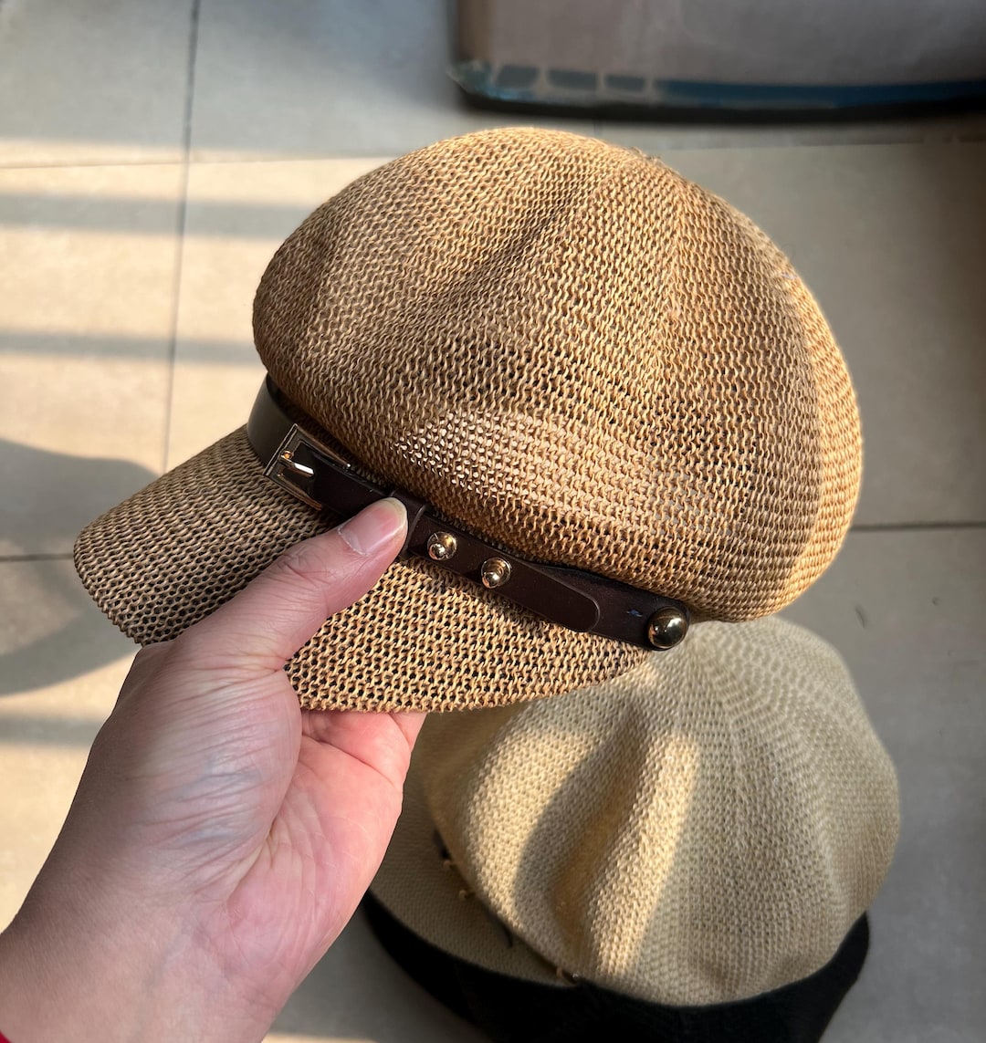 Handmade Hat for Woman, Woman Sun Hat, Woman Octagonal Cap, Lady Summer Straw Cap, Lady Ne