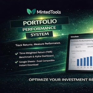 Portfolio-Leistungstabelle | Zeitgewichteter Rückgabe-Tracker | Anlagebenchmark & Alpha Dashboard | Google Sheets