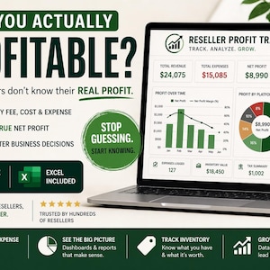 Are You Actually Profitable? Reseller Profit Tracker | Google Sheets & Excel | Inventory, COGS, Expenses, ROI and Tax