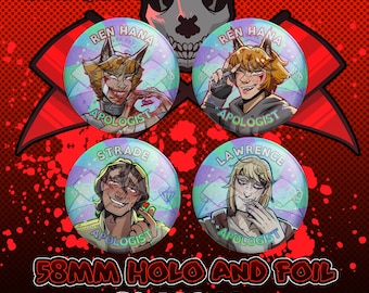 YKMET/BTD Ren, Strade, Lawrence Holo & Foil Can Badge Button [boyfriend to death]