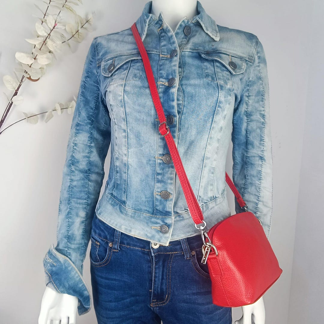 Red Mini Handbag Bright Red Leather Mini Tote 21x15x6 Cm, Small Handbag for Women ...
