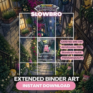 Slowbro 090/084 Utökad pärmkonst | Pitch Black Mega Evolution | Utskrivbar PDF med 9 fickor | Standard + VaultX