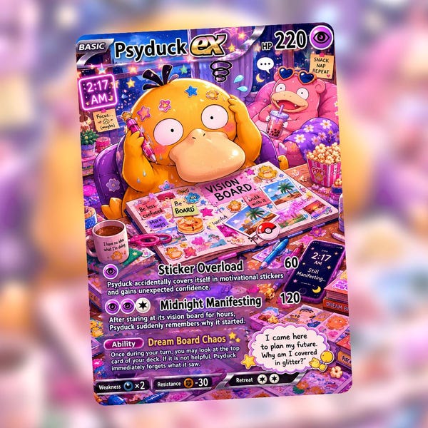 Psyduck Vision Board | Custom Made Card Fan Art Card
