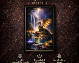 One of a Kind Dragon Diamond Painting 40x50cm | No Restock | Premium Fantasy Wall Art Kit