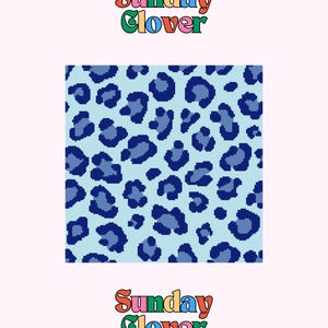 Blue Leopard Needlepoint Chart | Animal Print Needlepoint Pattern | Digital Download | 13 Mesh