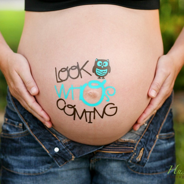 Fun and Unique "Owl" Baby Bump Pregnancy Sticker