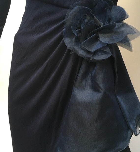 Lillie Rubin Blue Ruffled Gown - image 8