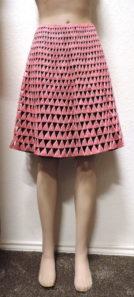 Pink Raffia Circle Skirt, Michael Paul Italy, Size