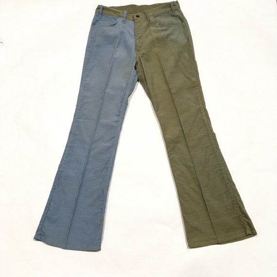 jeans with different colored legs