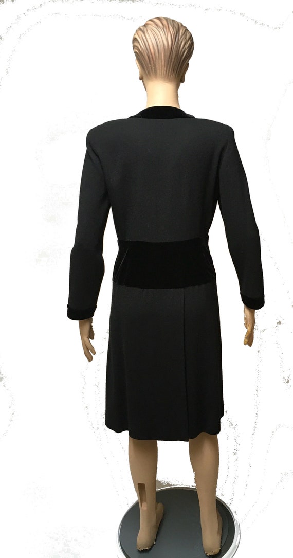 Albert Nipon Coat Dress Black Wool Double Breaste… - image 2
